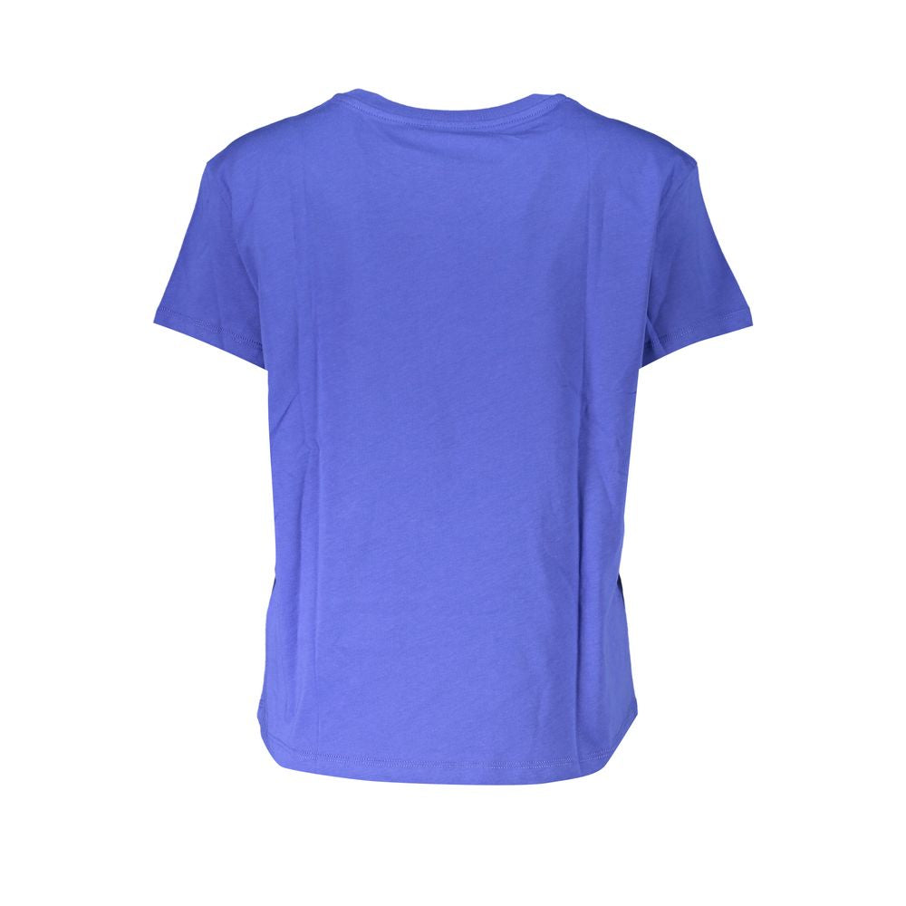 Blue Cotton Women T-Shirt