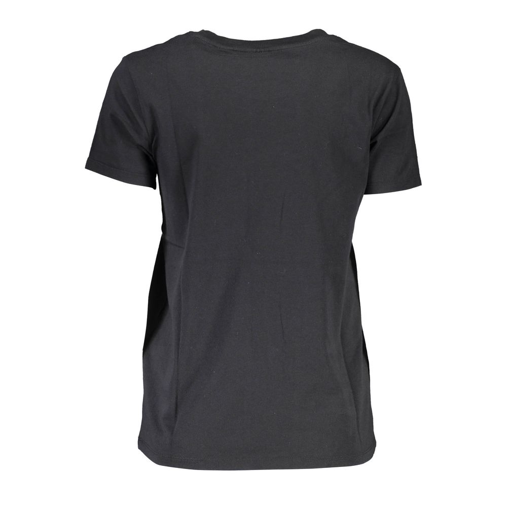 Black Cotton Women T-Shirt