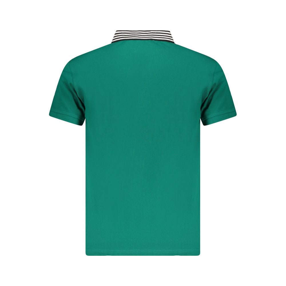 Green Cotton Men Polo Shirt