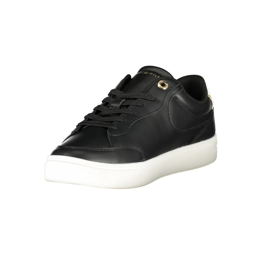 Black Leather Women Sneaker