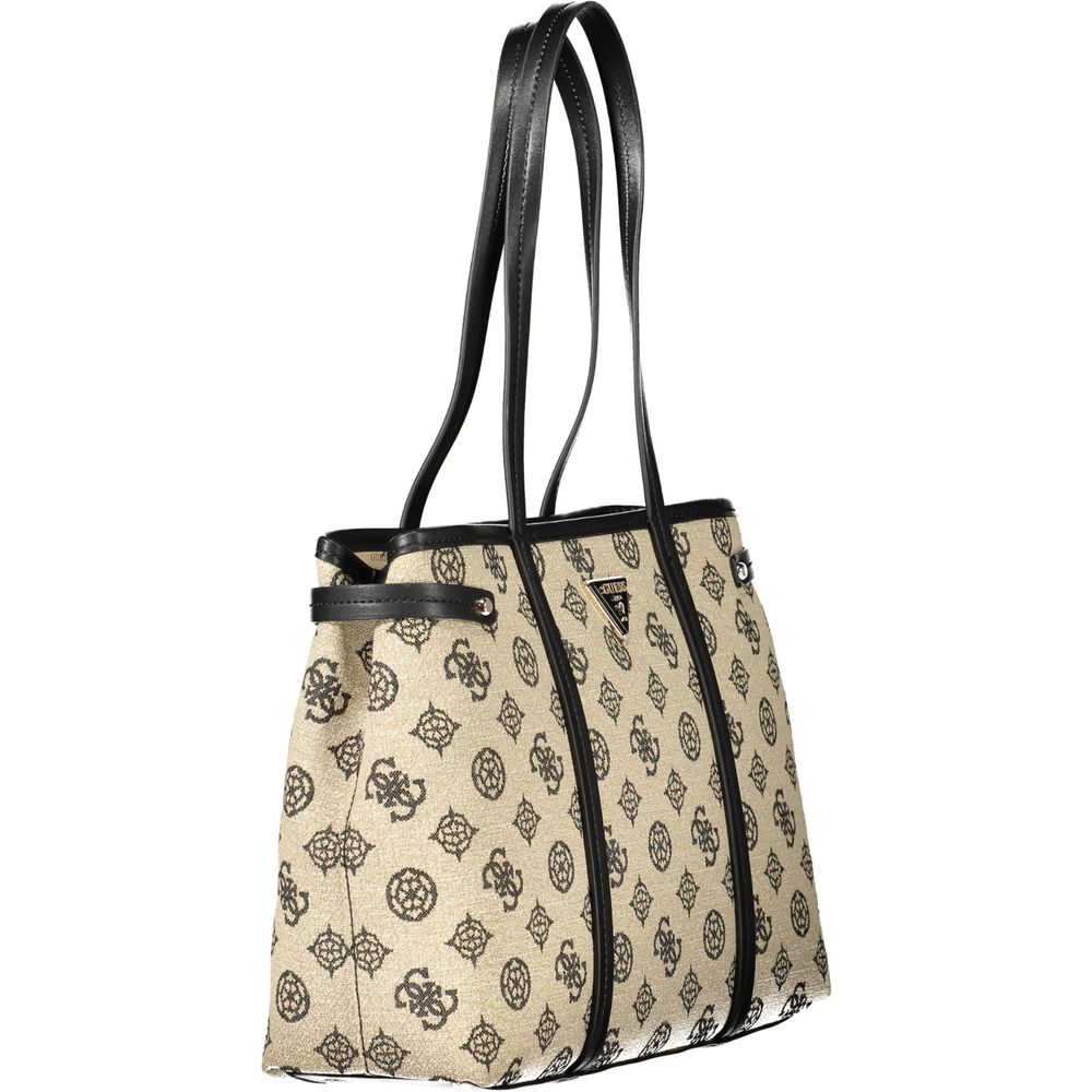 Beige Cotton Women Handbag