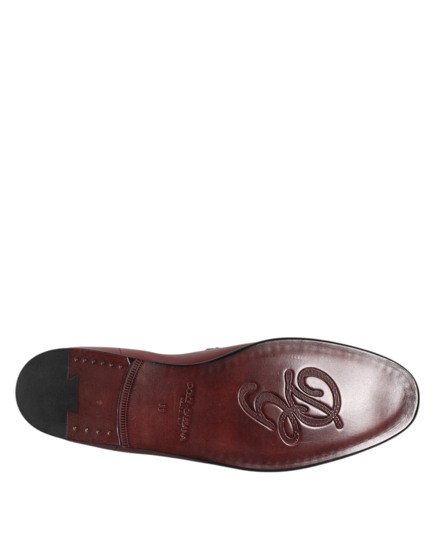 Burgundy Calfskin Leather Formal Slip On Shoes