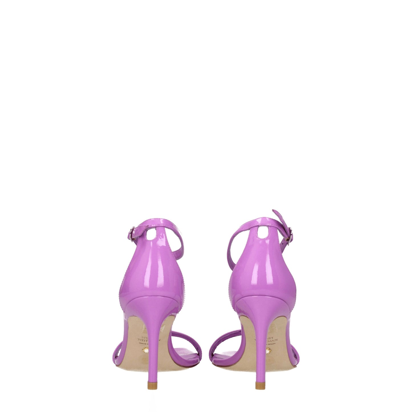 Purple Leather Stiletto Heels Sandals