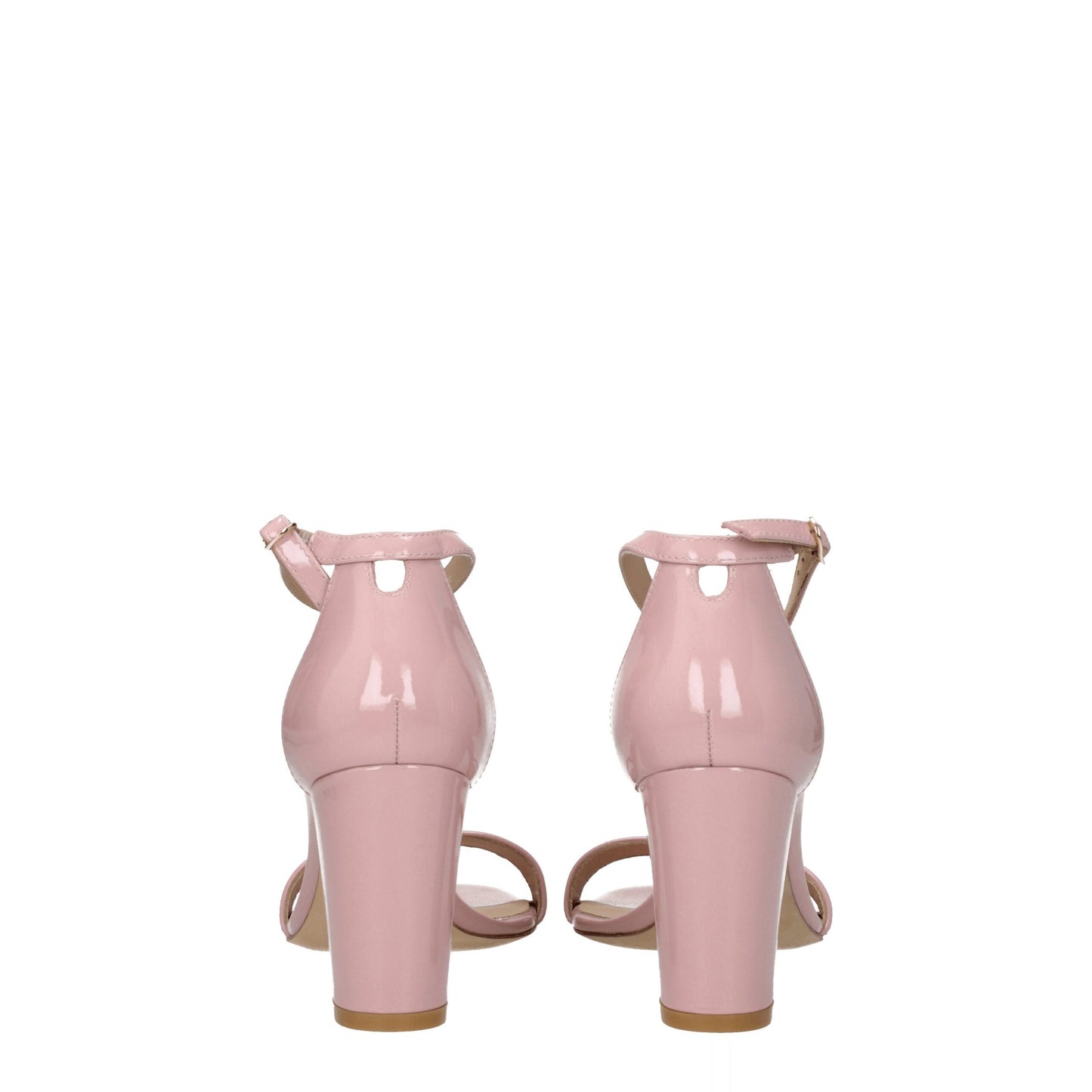 Pink Leather Stiletto Heels Sandals