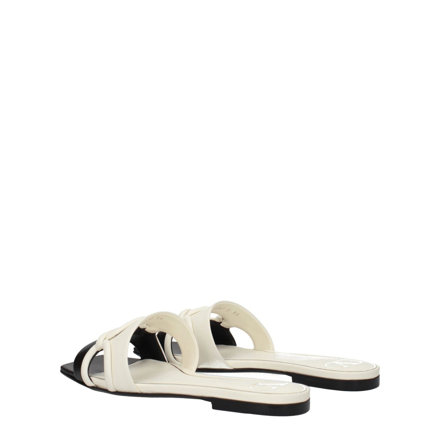 Black Leather Slippers Sandals