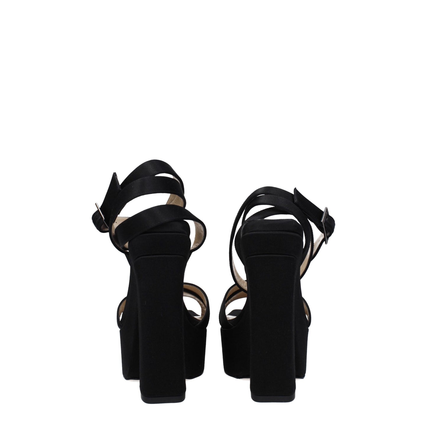 Black Satin Platforms