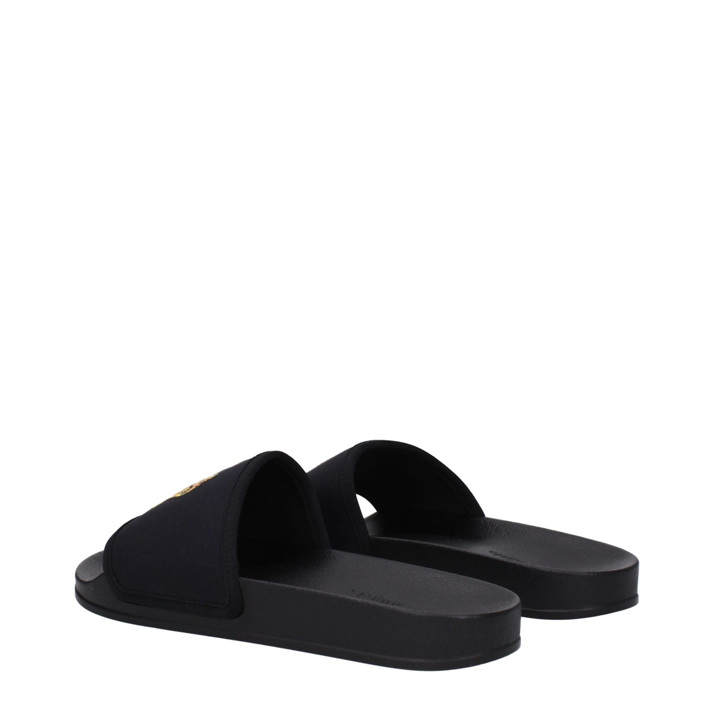Black Fabric Slippers Sandals