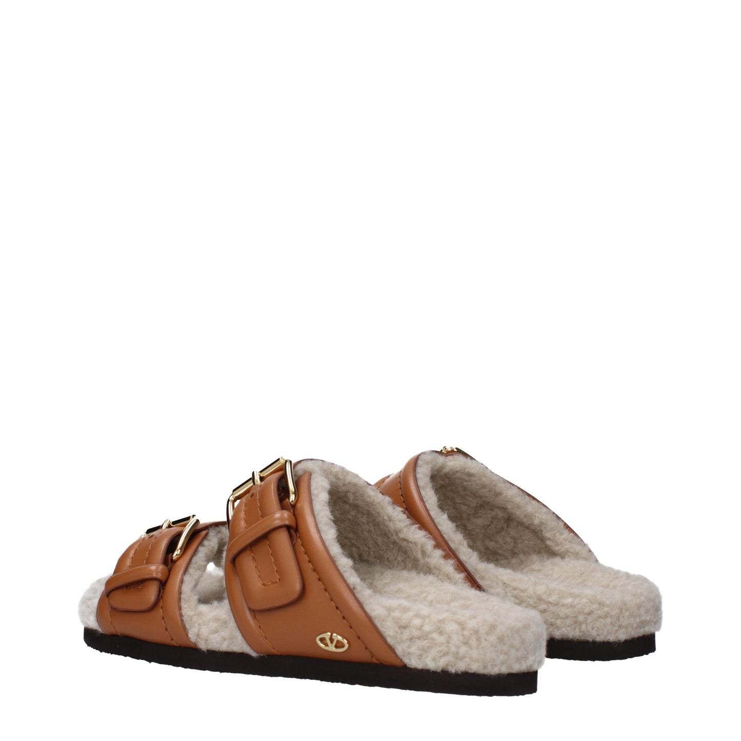 Brown Leather Slippers Sandals