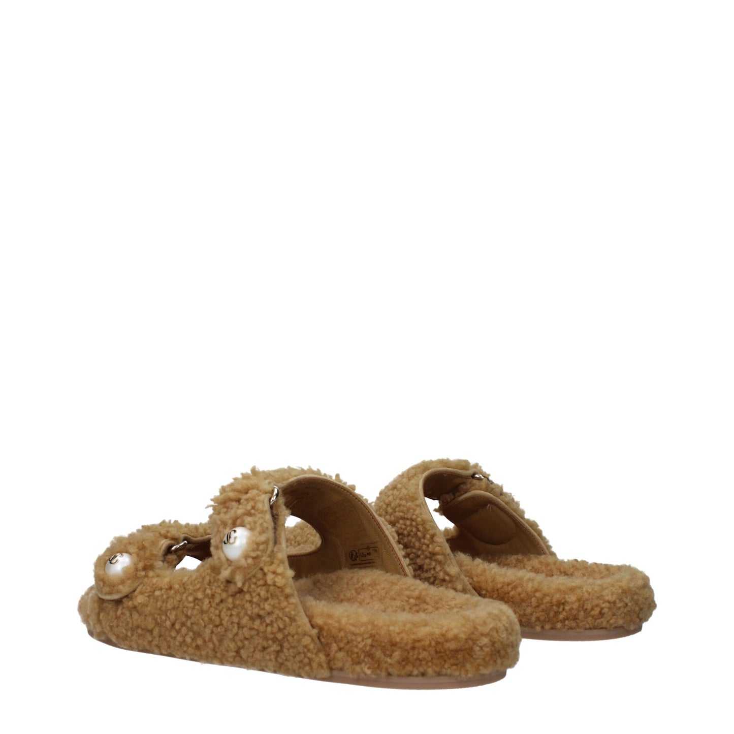 Brown Fabric Slippers Sandals