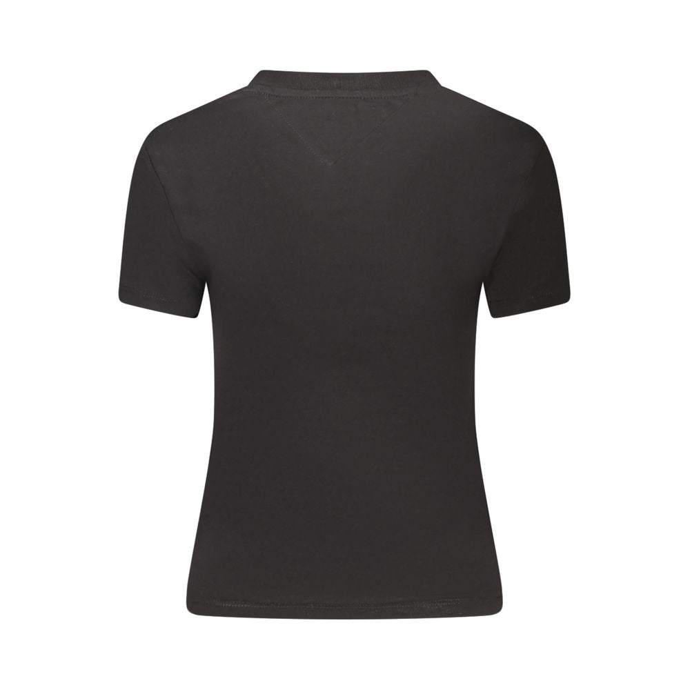 Black Cotton Women T-Shirt