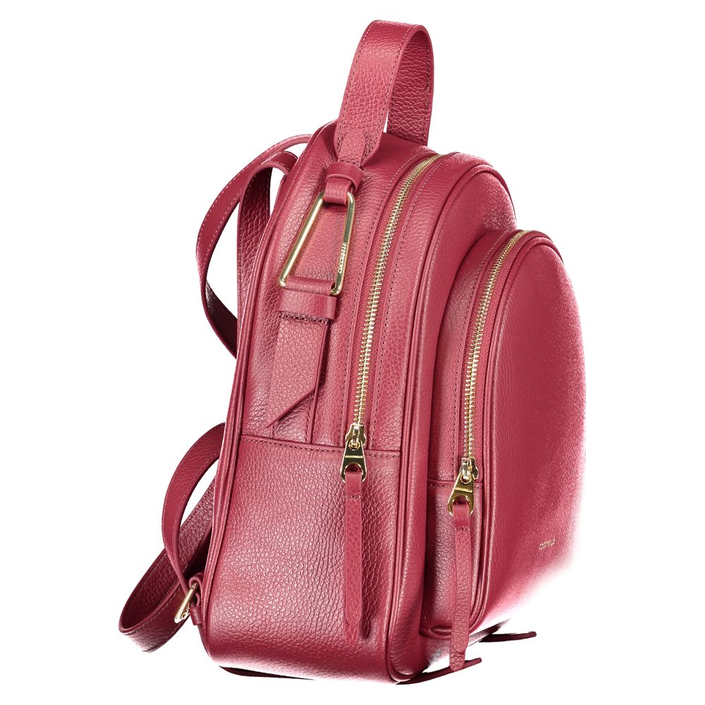 Purple Leather Women Backpack