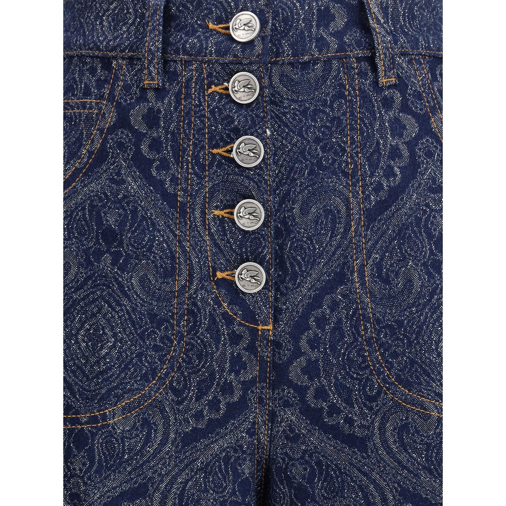 Jacquard-patterned flare Jeans