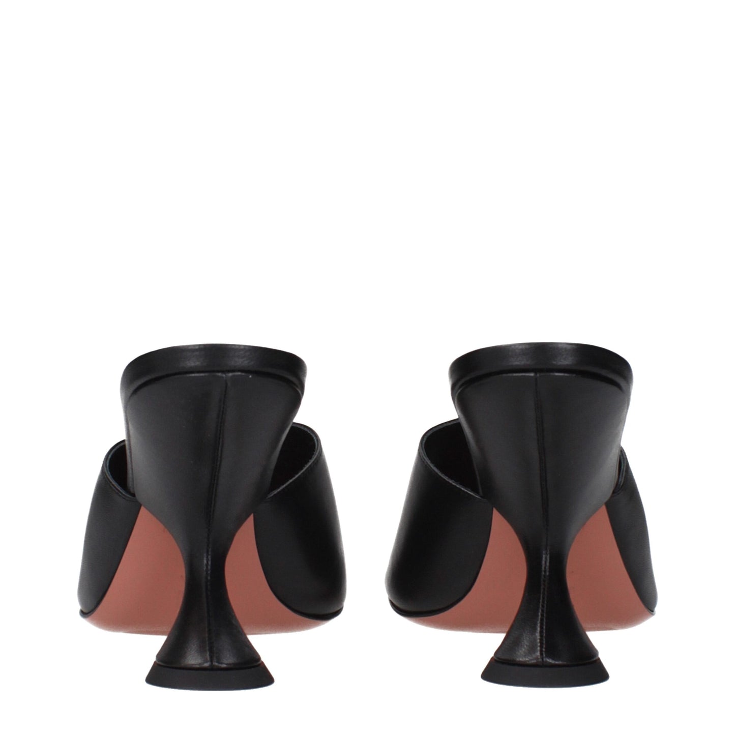 Black Leather Stiletto Heels Sandals