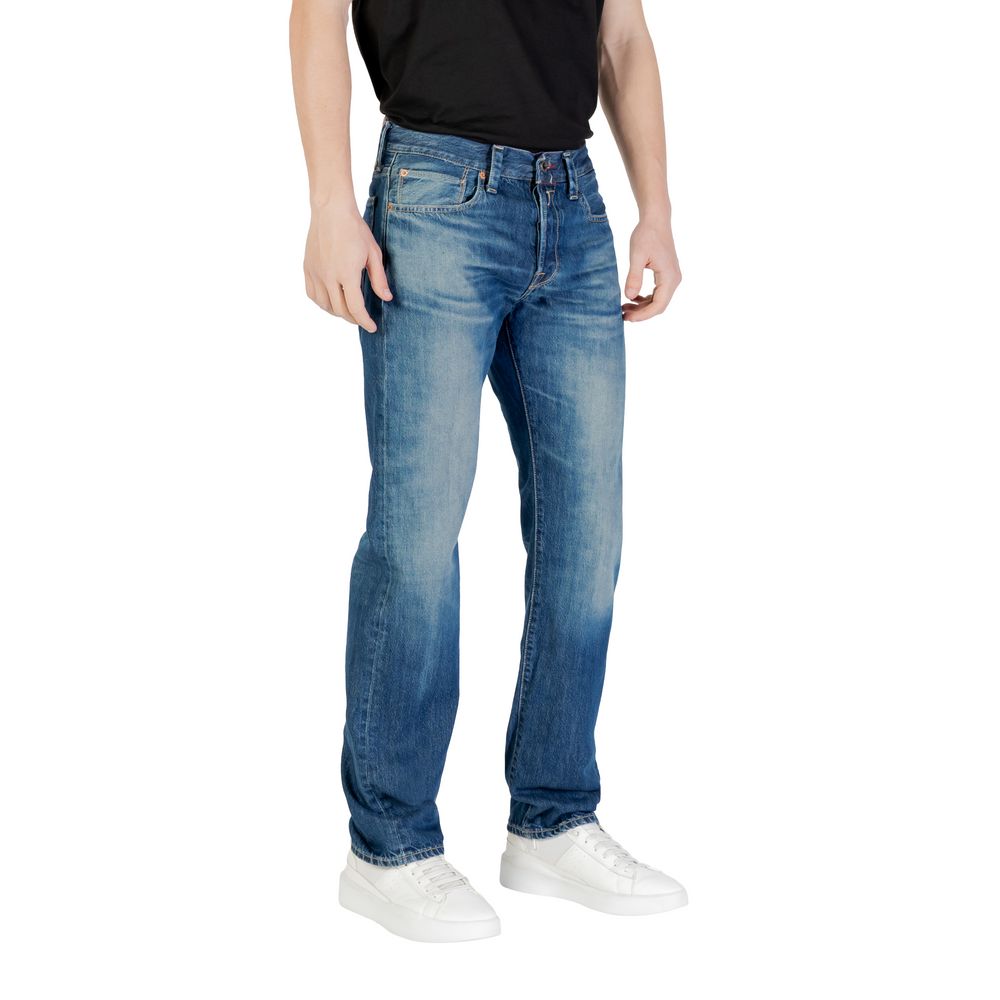 Blue Cotton Relaxed Fit Jean