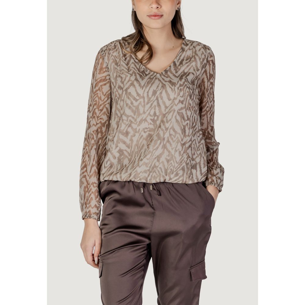 Beige Polyester Blouse