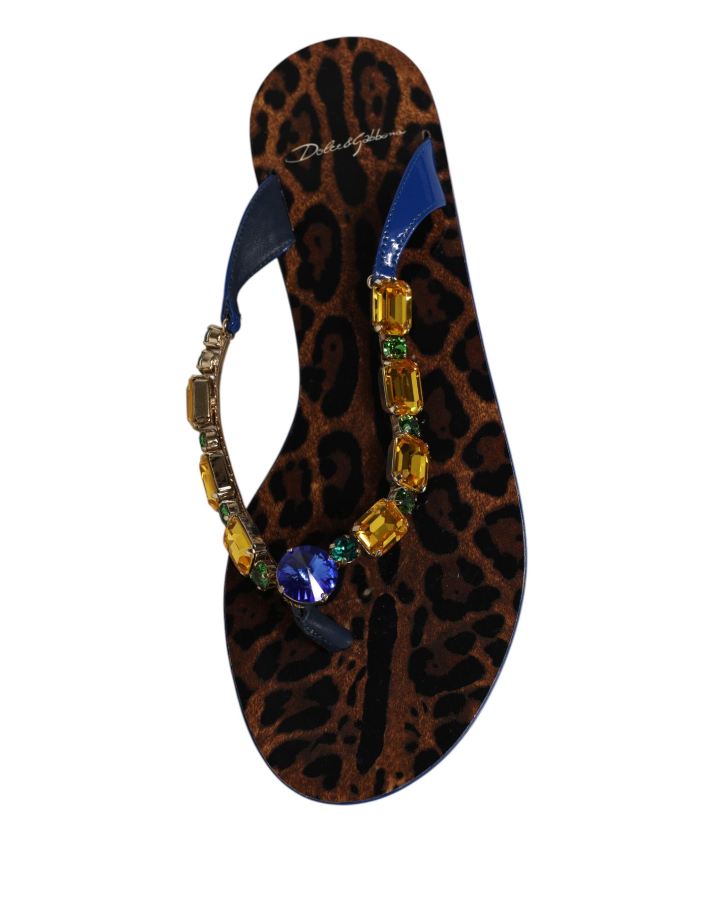 Blue Crystals Flats Sandals Beachwear Shoes