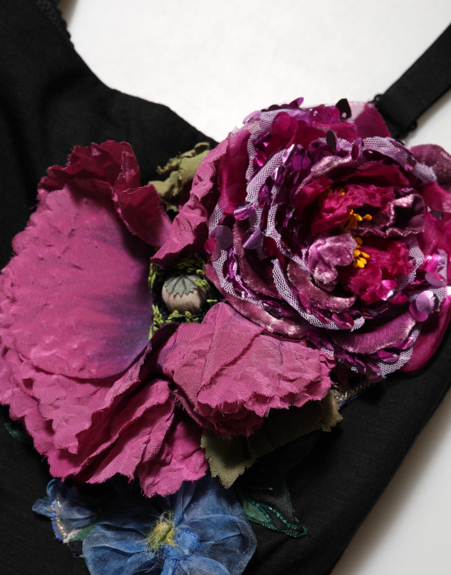 Black Flower Applqies Bodycon Sheath Dress