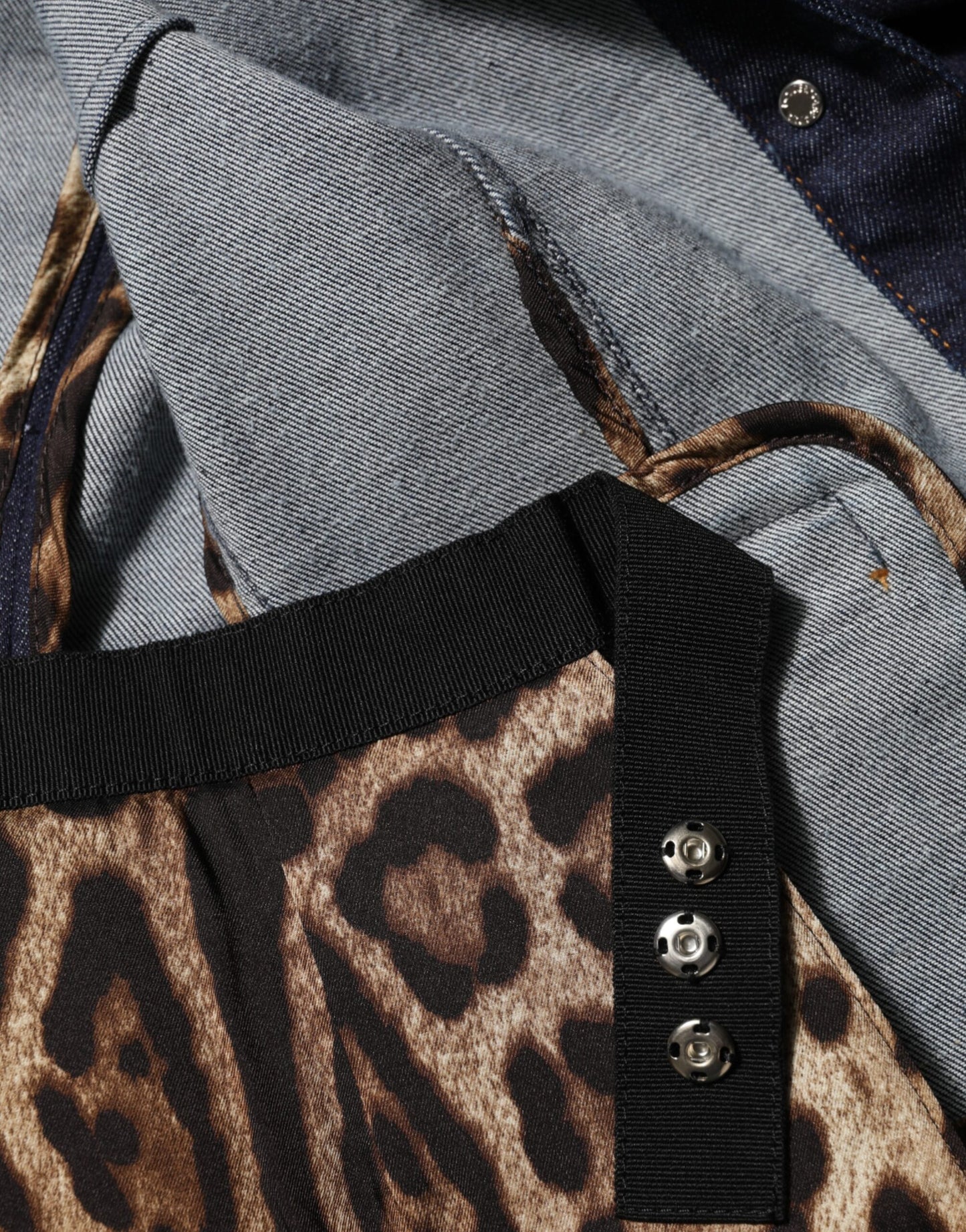 Dark Blue Cotton Collared Denim Coat Jacket