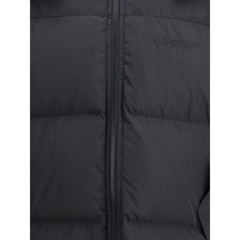 Hooded Diagonal Arrow Down Jacket