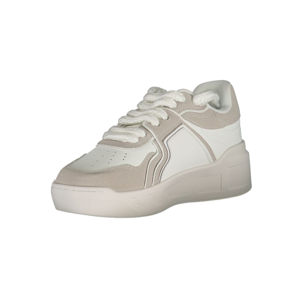 White Polyester Sneaker