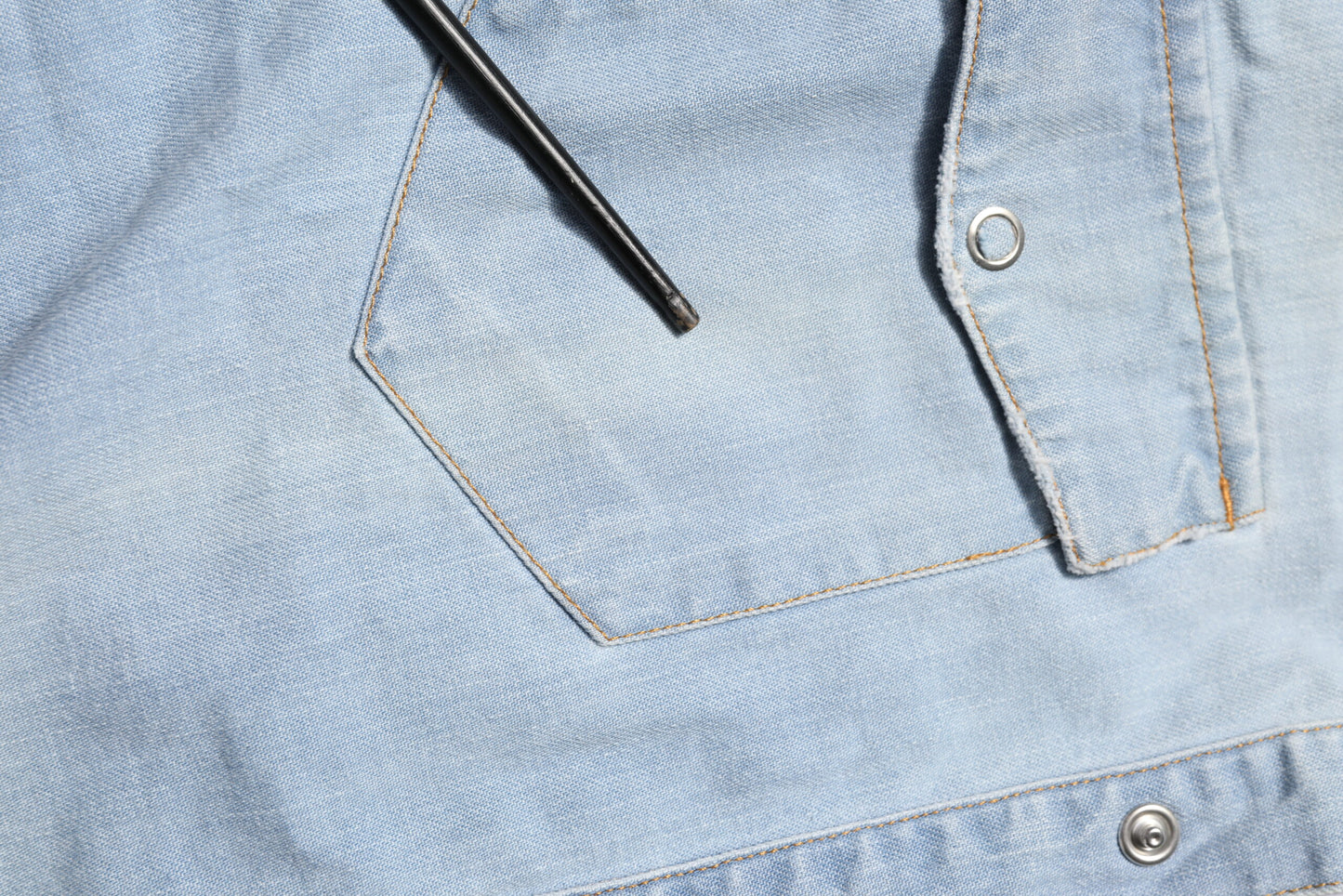 Blue Denim Collared Long Sleeve Men Shirt