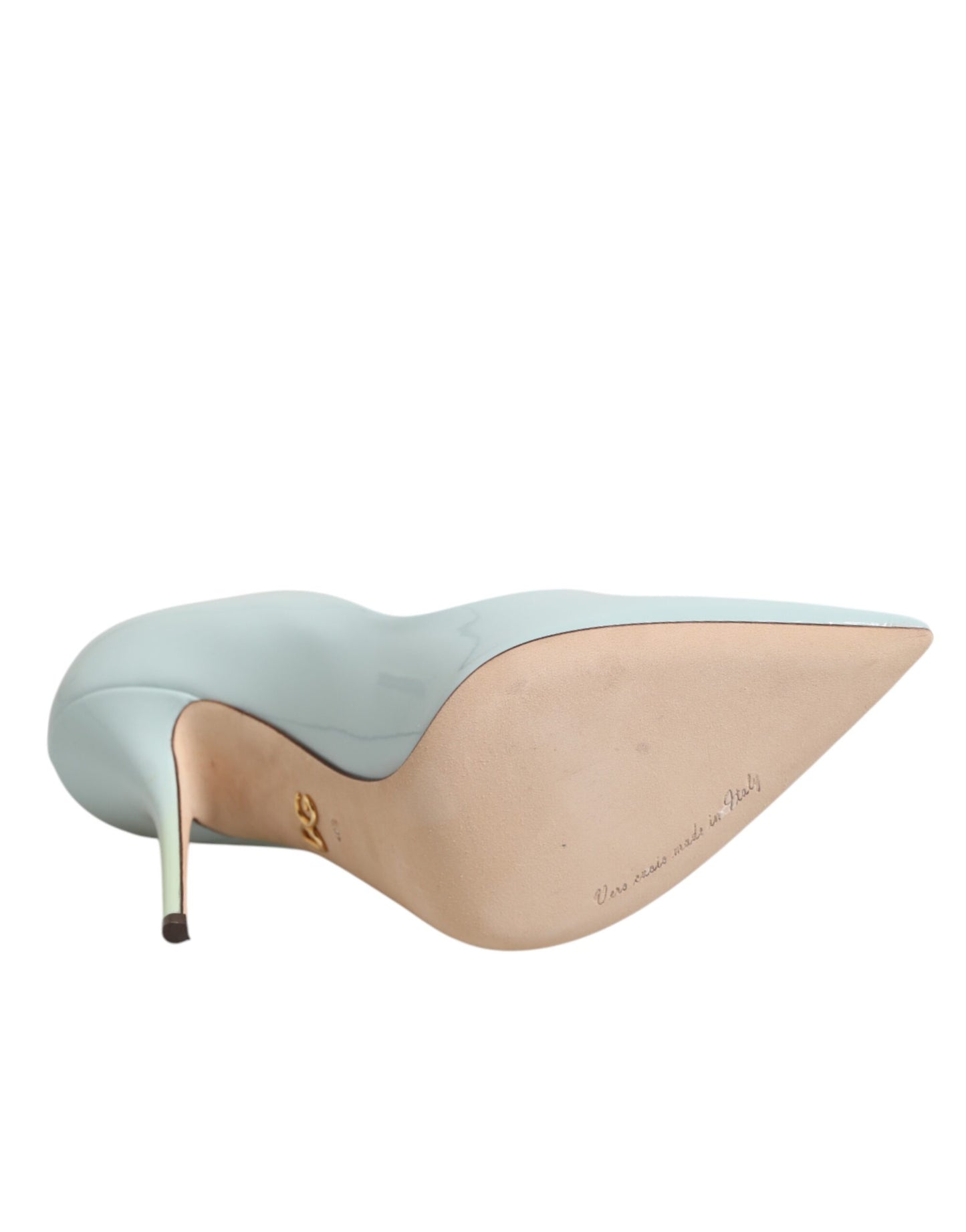 Mint Green Leather Stiletto Heels Pumps Shoes