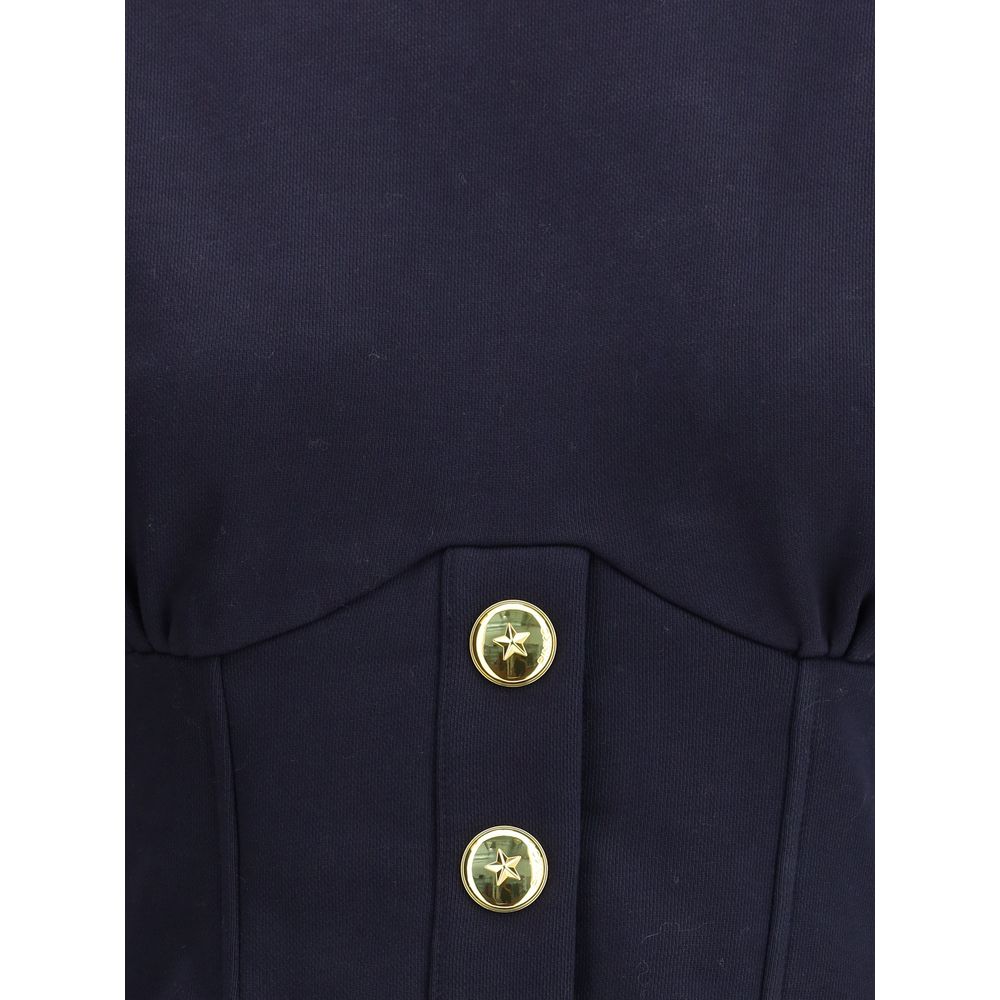 Cotton Sweatshirt with Corset Detail