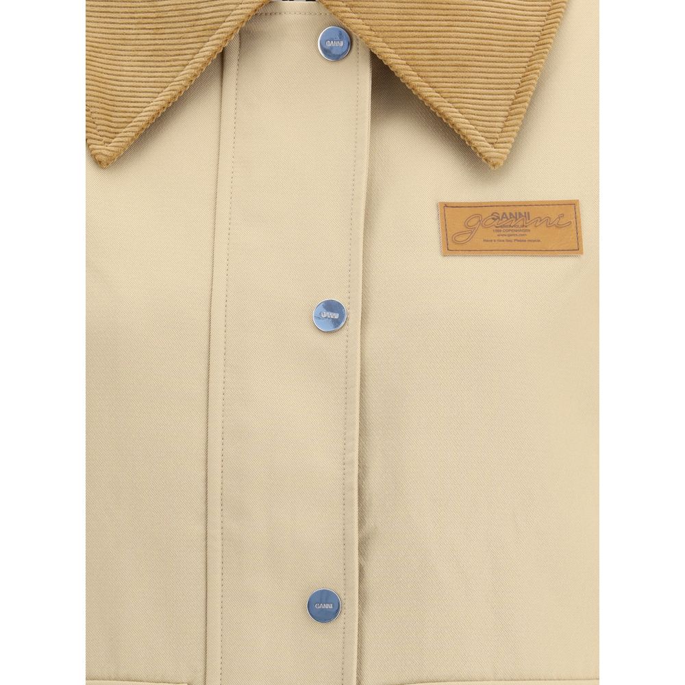 Cotton Jacket with corduroy collar