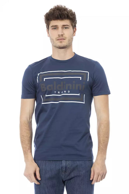 Blue Cotton Men's T-Shirt