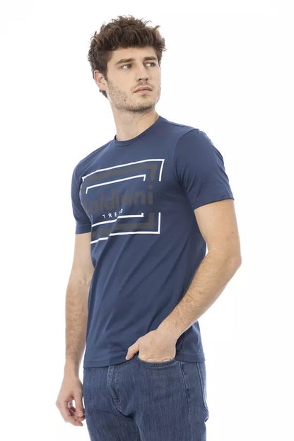 Blue Cotton Men's T-Shirt