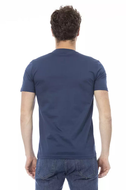 Blue Cotton Men's T-Shirt