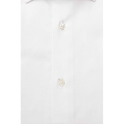 White Cotton Men Shirt Slim Fit with French Collar