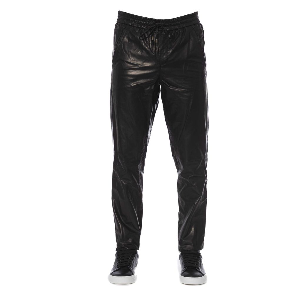 Black Lamb Leather Men Trouser