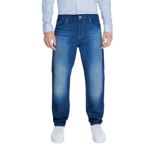 Blue Cotton Skinny Pant