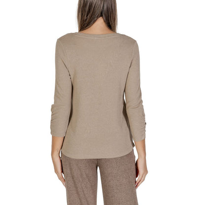 Beige Polyester Long Sleeve