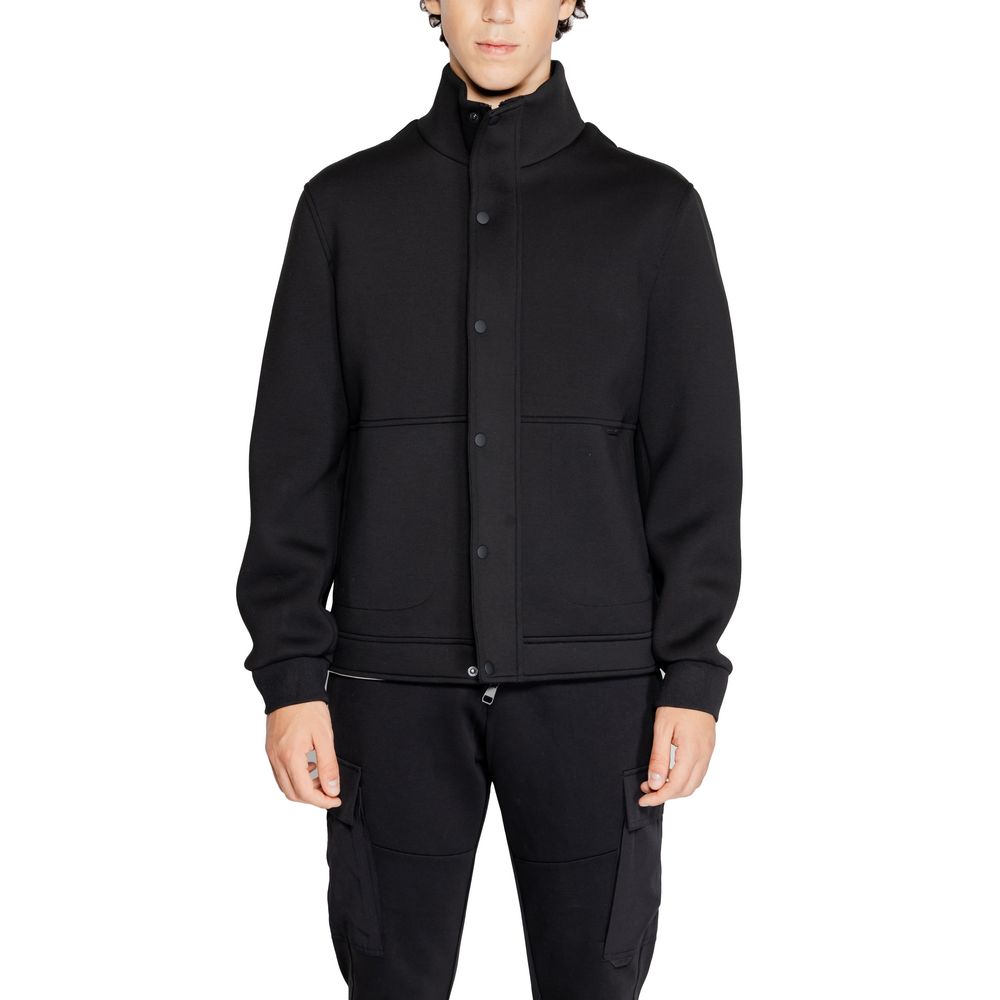 Black Polyester Jackets & Coat