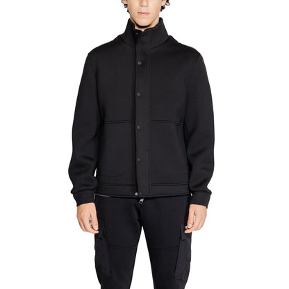 Black Polyester Jackets & Coat