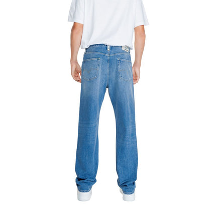 Blue Cotton Relaxed Fit Jean