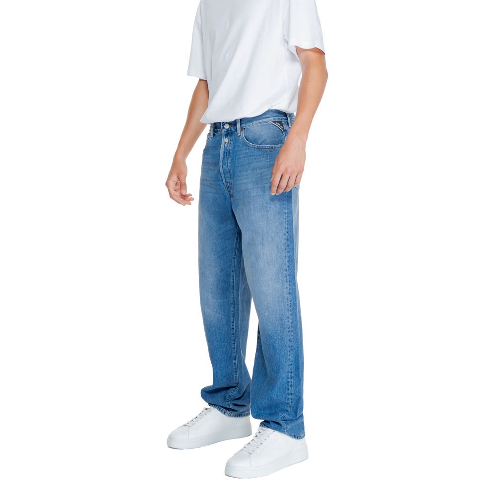 Blue Cotton Relaxed Fit Jean