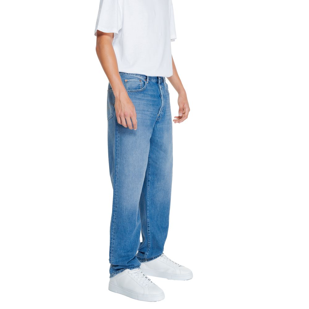 Blue Cotton Relaxed Fit Jean