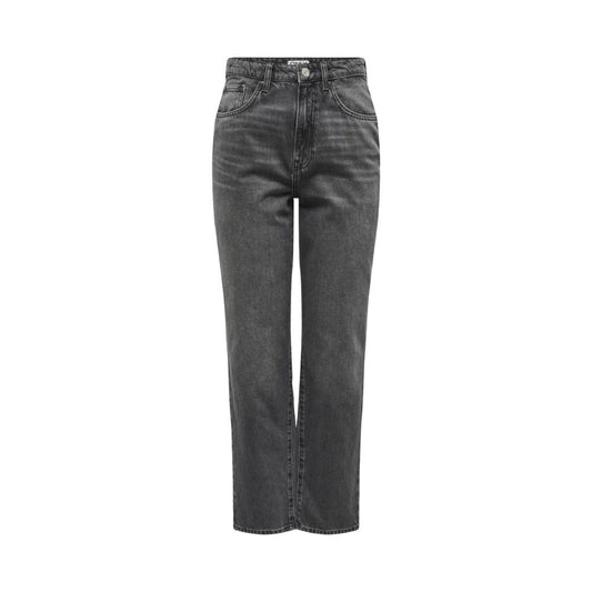 Gray Cotton Mom Jean