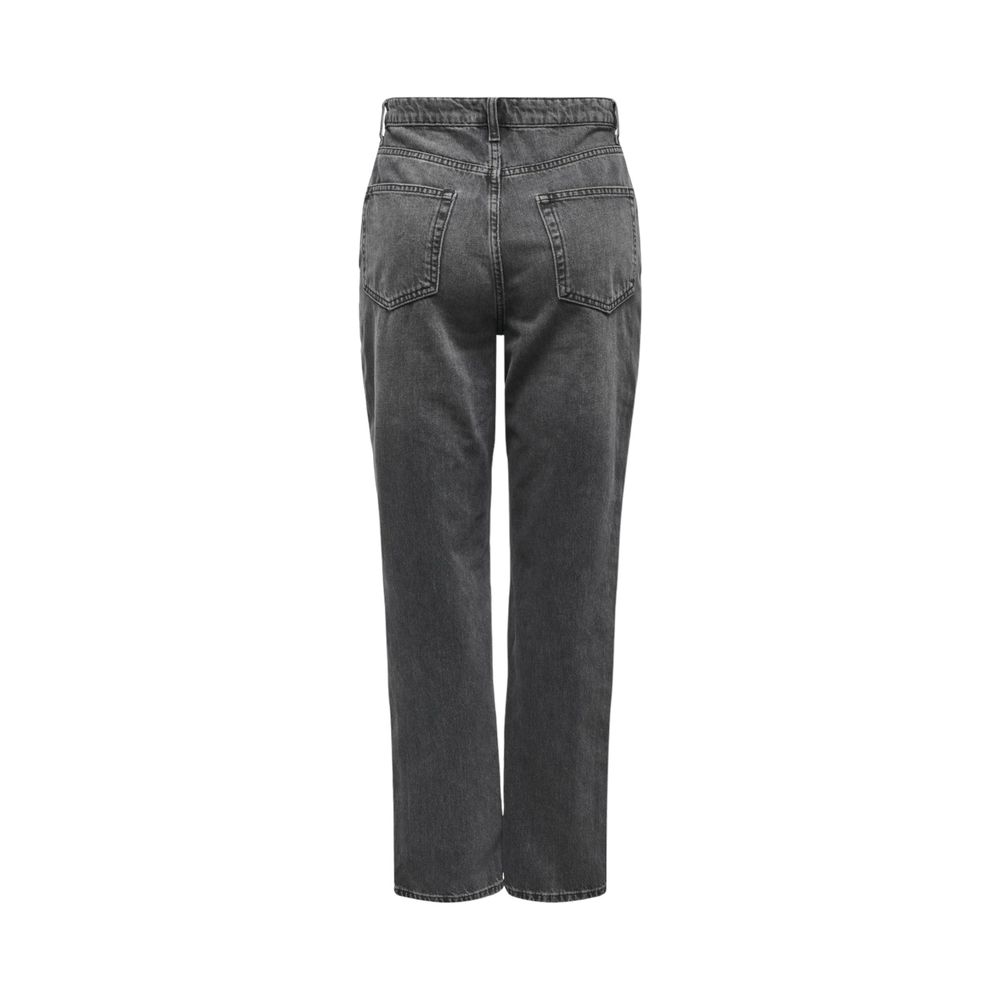 Gray Cotton Mom Jean