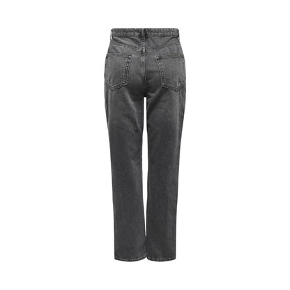 Gray Cotton Mom Jean