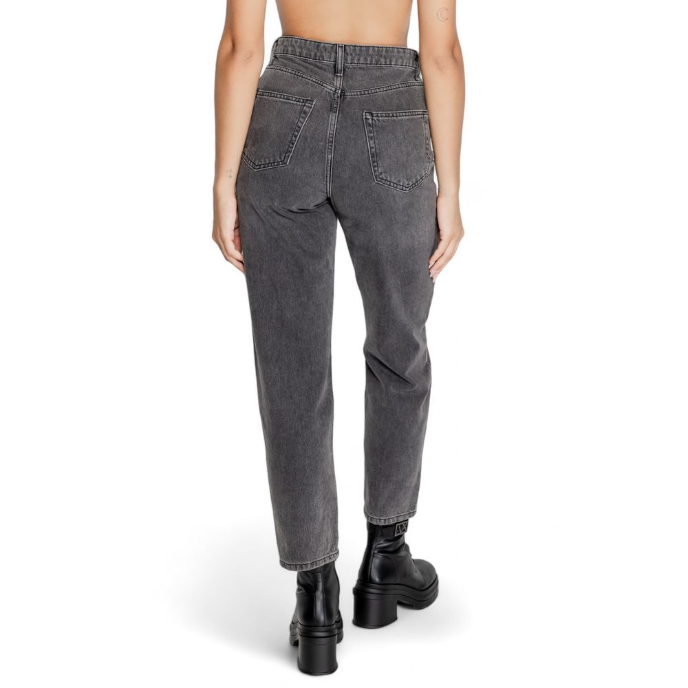 Gray Cotton Mom Jean