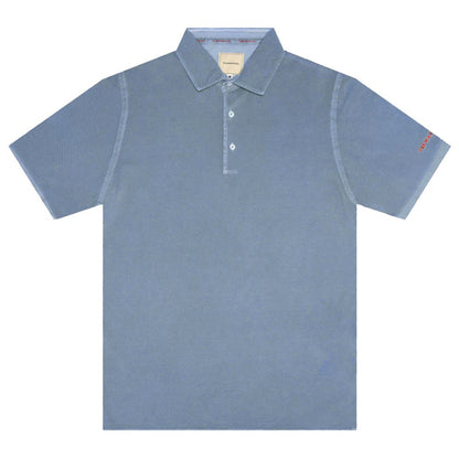 Light Blue Cotton Men Polo Shirt