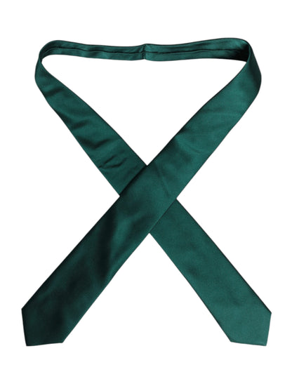 Green Solid Cotton Adjustable Necktie Tie