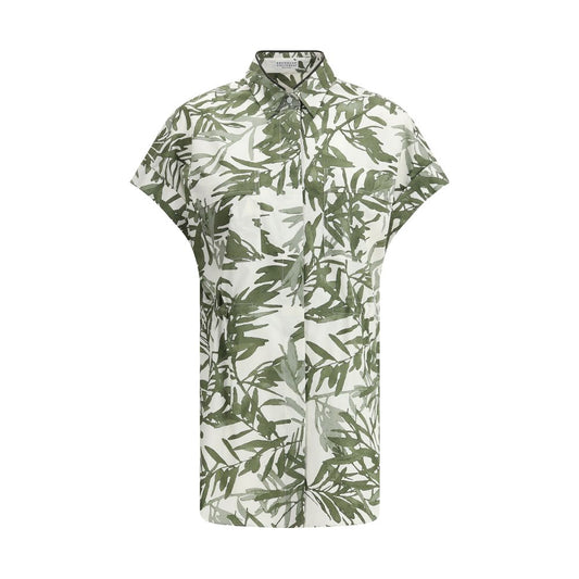 Leaf print Long Shirt