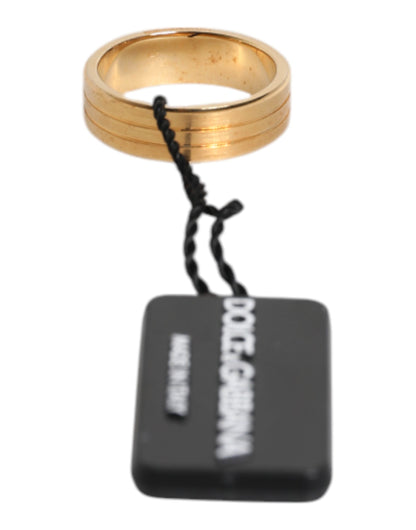 Gold Tone Brass Red Crystal DG Logo Ring