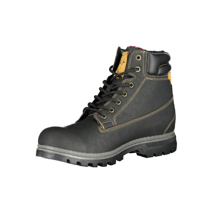 Black Polyester Mens Boot