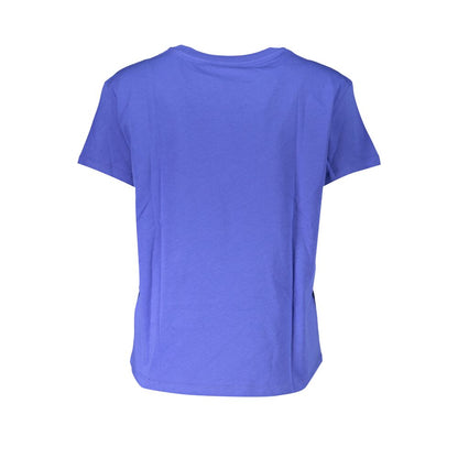 Blue Cotton Women T-Shirt